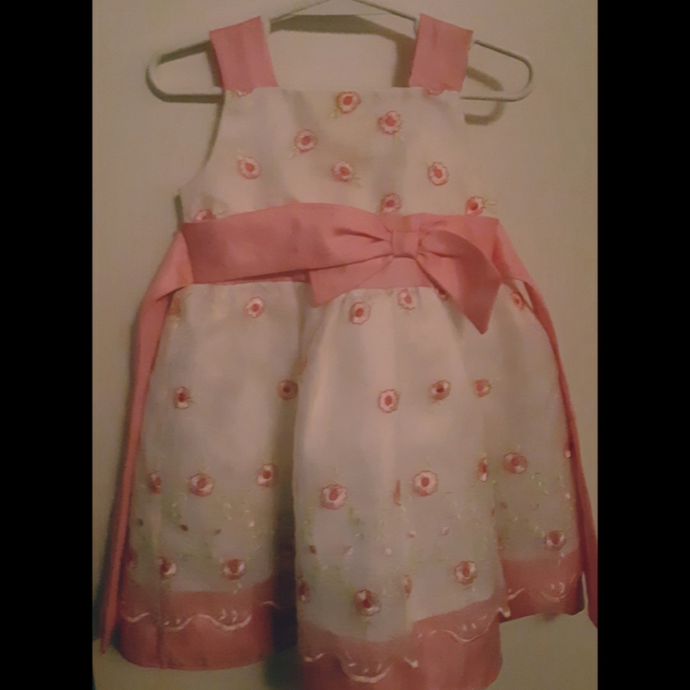 White & Pink Toddler Dress